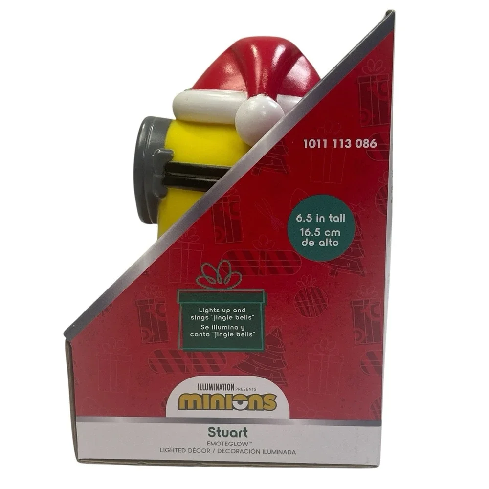 Minions Stuart Emotoglow‎ Lighted Christmas Decor NIB Sings Jingle Bells 6.5